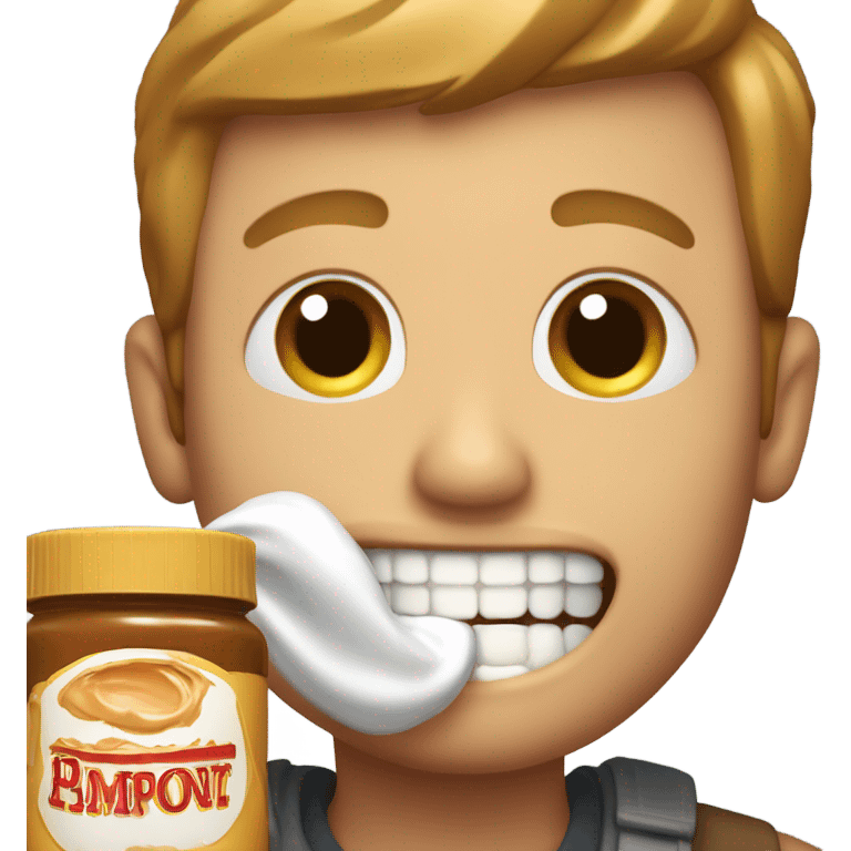 White guy with buck teeth peanut butter emoji