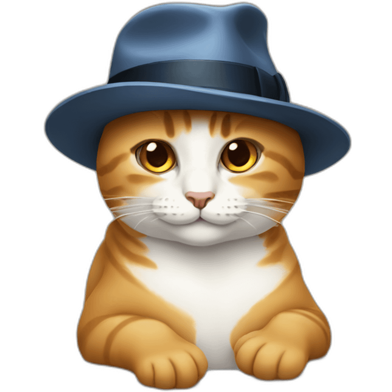 Cat with fedora emoji