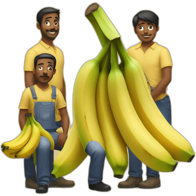 working bunch of banana emoji