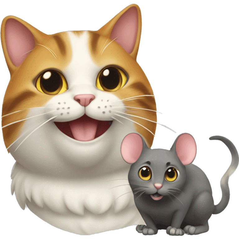 a cat and a mouse emoji