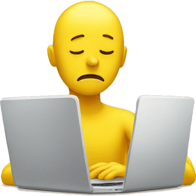 sad yellow person with laptop emoji