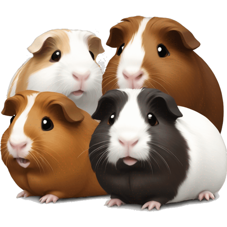 2 guinea pigs one brown and white and one dark brown emoji