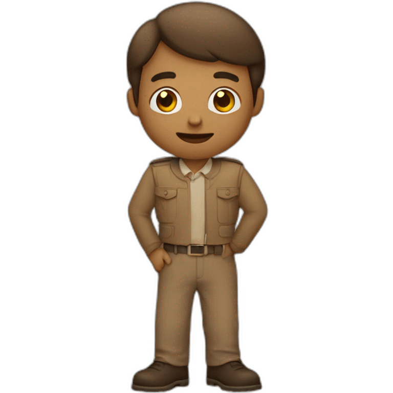 man with small eyes and light brown doing llp salution emoji