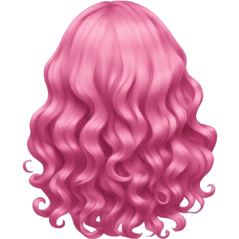 Pink wavy hair back view emoji