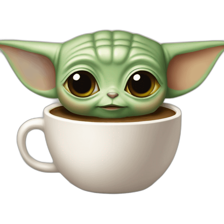 Baby Yoda and Coffee emoji