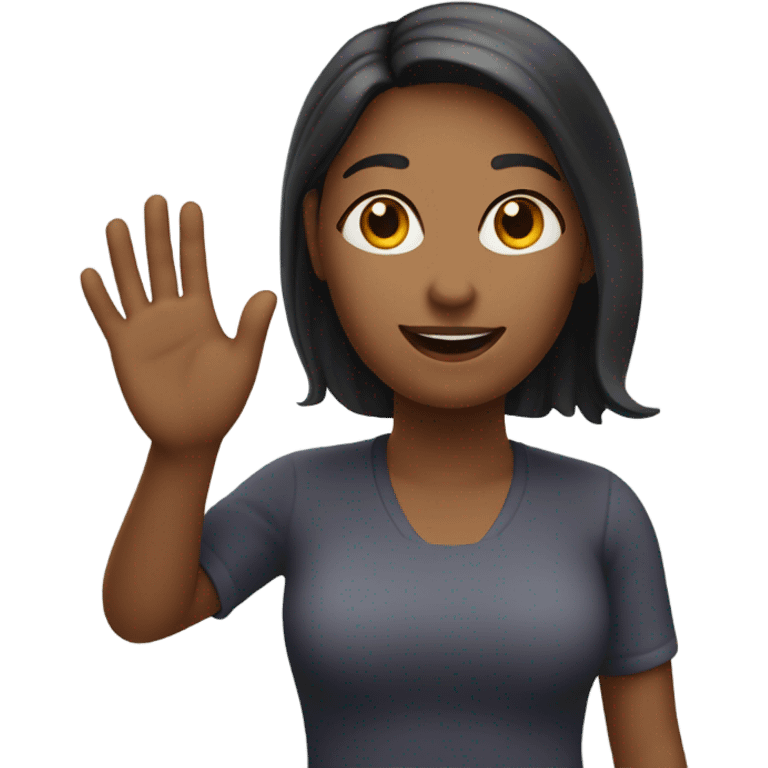 Create an emoji of a woman under 30 years old with a hand waving. emoji