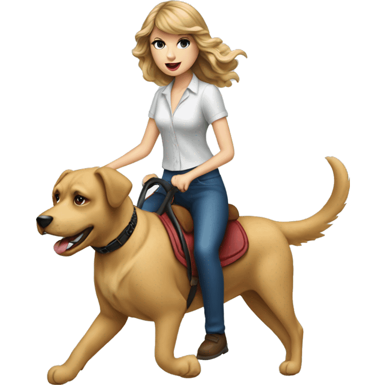 taylor swift riding a dog emoji