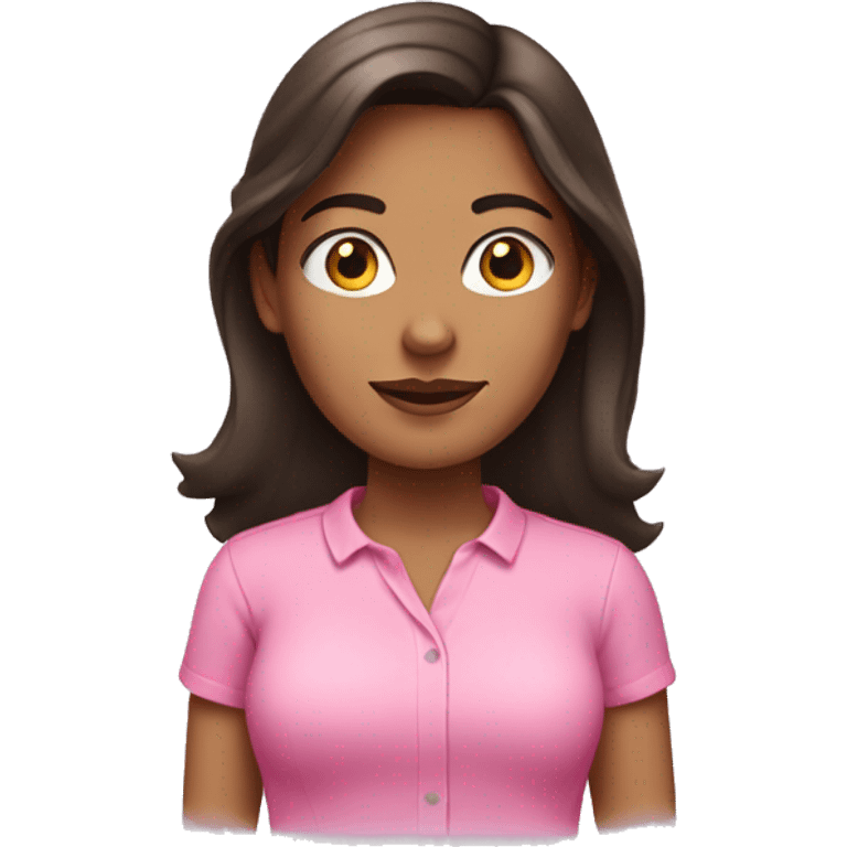 Brunette girl with pink shirt  emoji