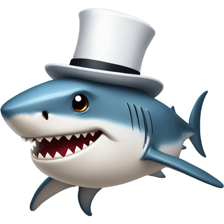 Shark with a top hat emoji