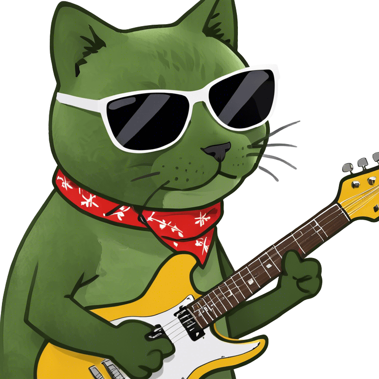 guitar playing cat emoji