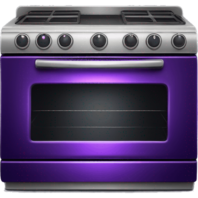 Realistic Metallic dark purple oven isolated.  emoji