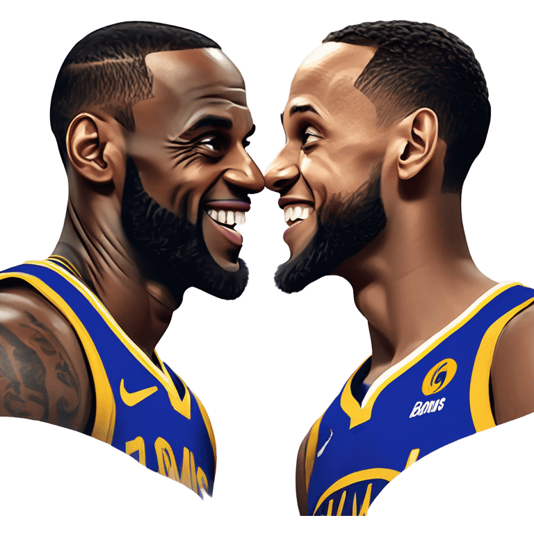 LeBron James kissing Steph Curry emoji