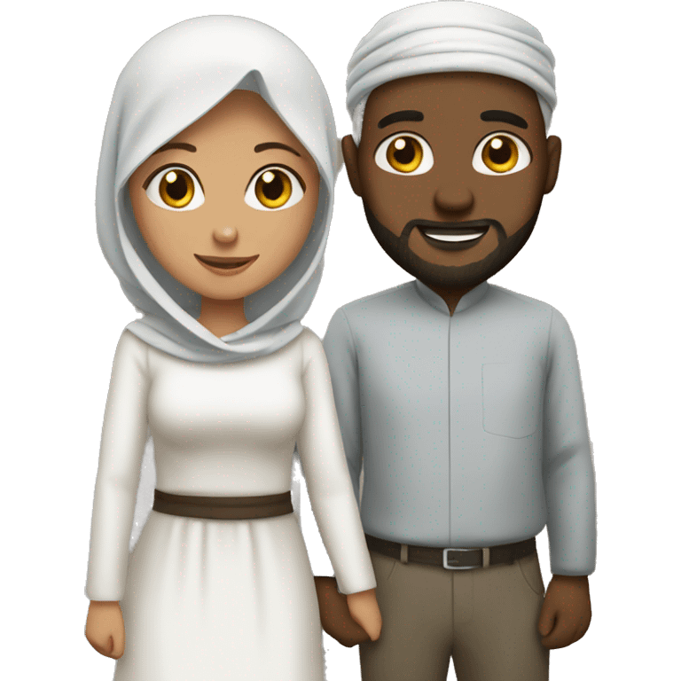 Interracial Muslim couple emoji