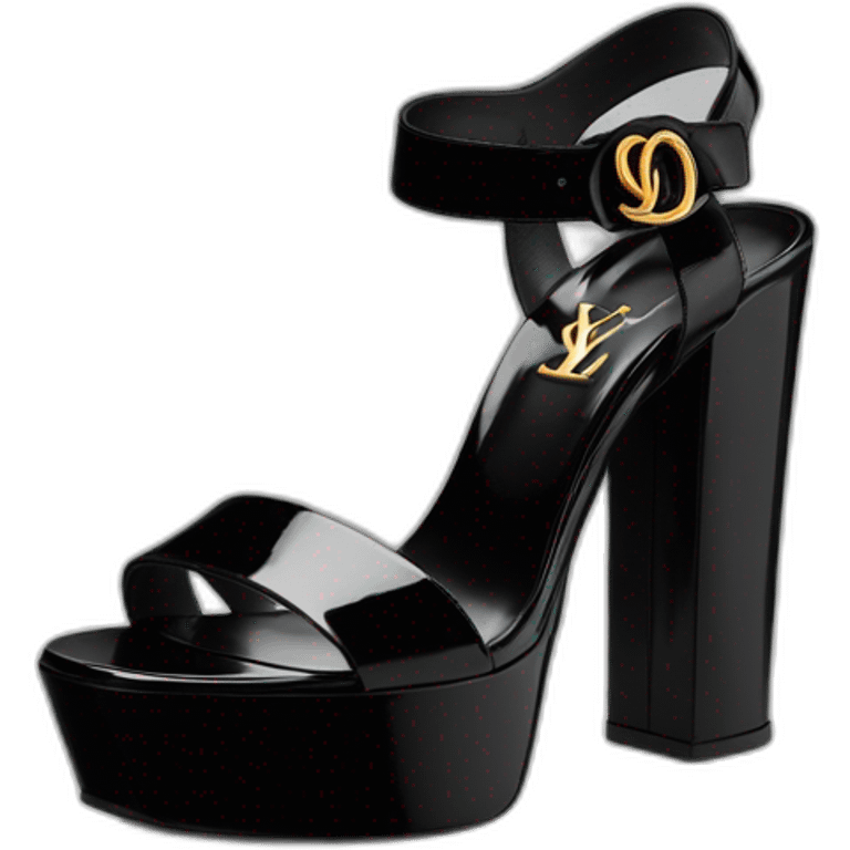 Ysl TRIBUTE PLATFORM SANDAL black PATENT LEATHER emoji