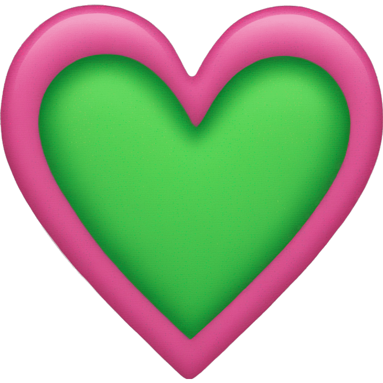 half pink, half green heart emoji