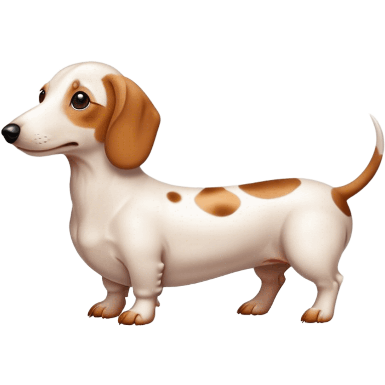 white dachshund with brown spots emoji