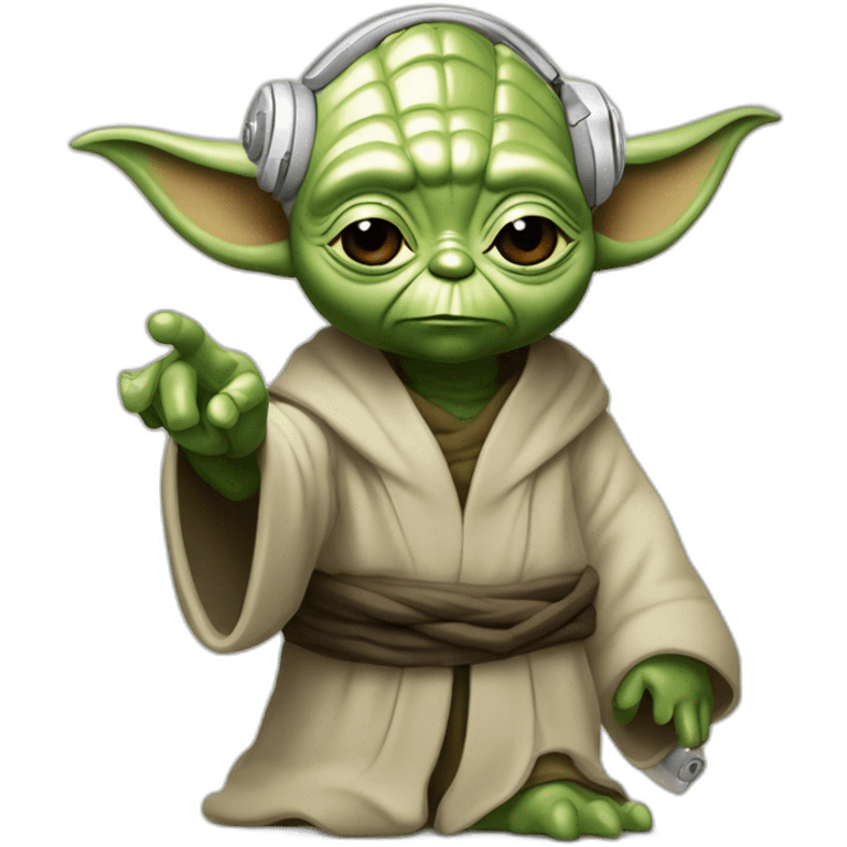 Yoda con micrófono y palabras"Capo Radio" emoji