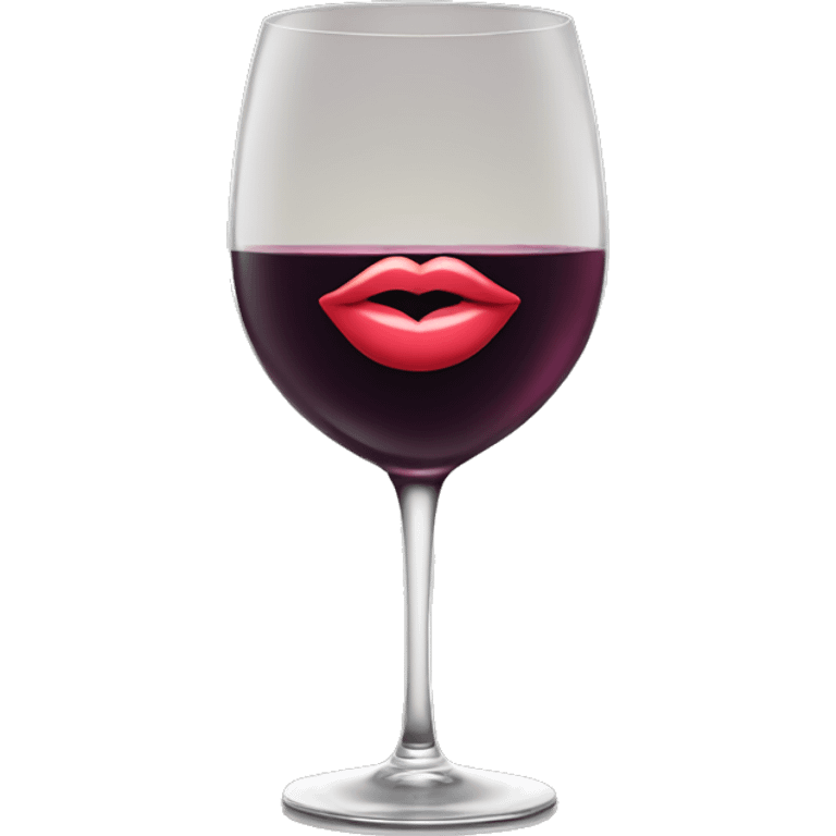 Wine glass with lips emoji