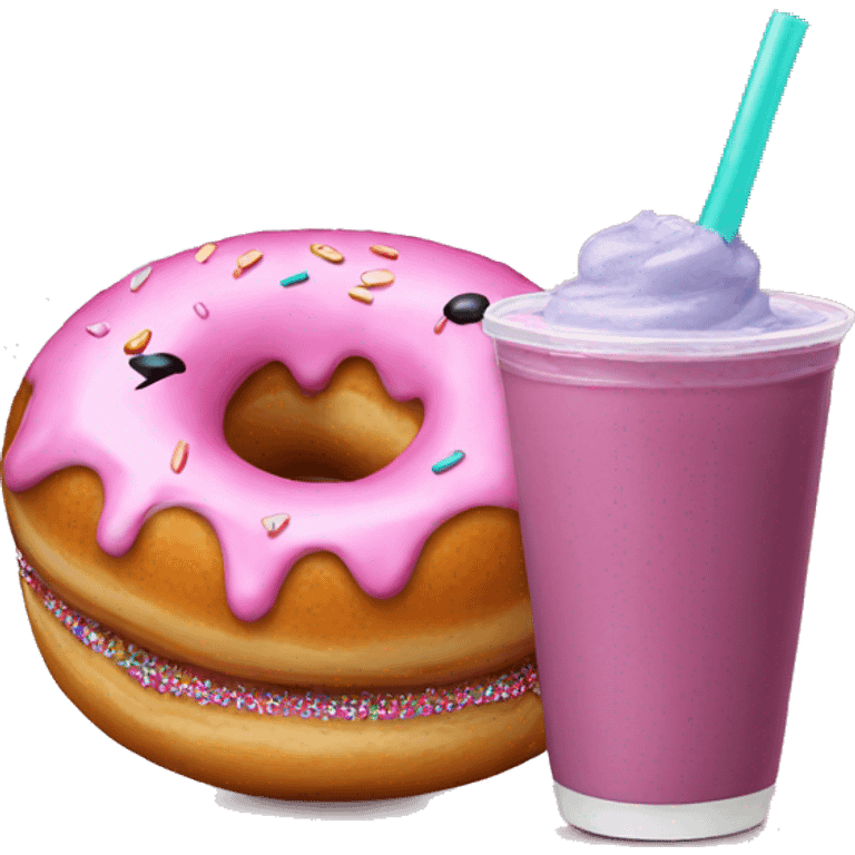 Donut with a smoothie  emoji