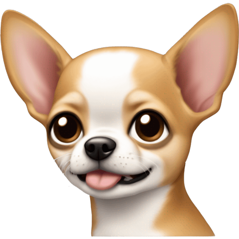 Crea a dos chihuahuas uno más grande q otro , el más grande debe ser comor cafe con pelo largo y el pequeño debe ser blanco emoji