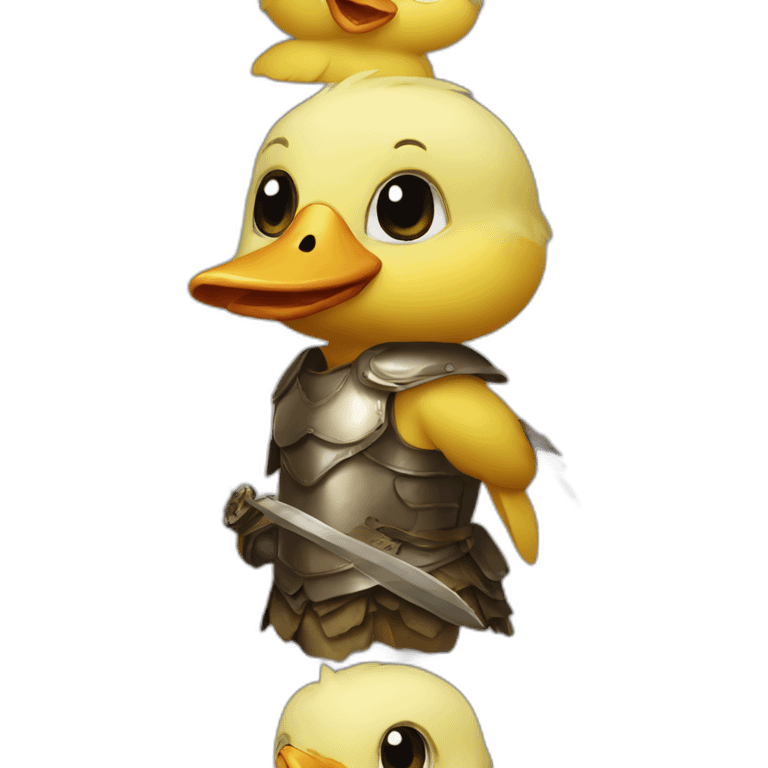 Baby duck wearing armor emoji