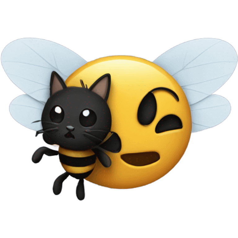 Bee with a black cat emoji