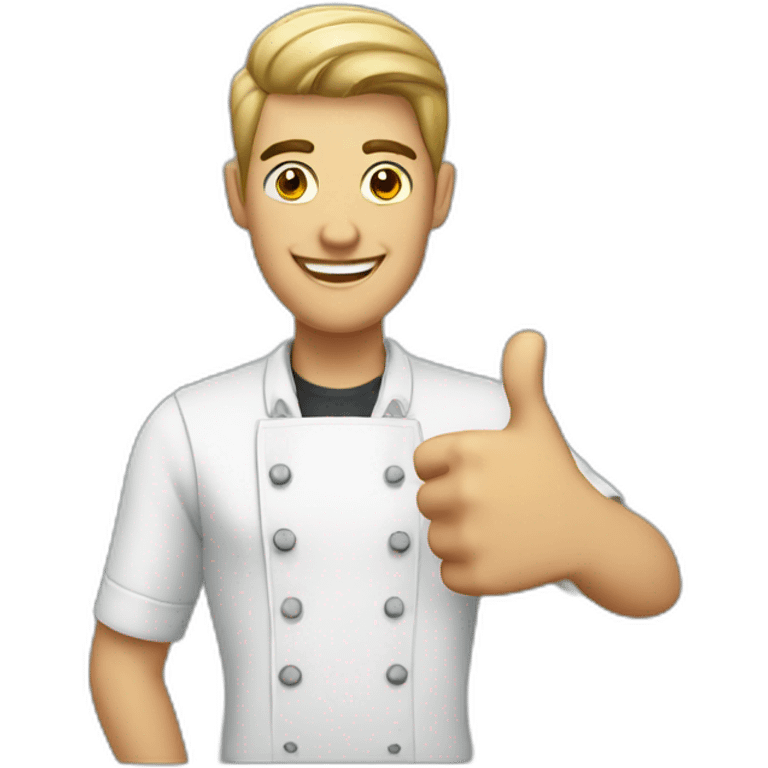 Barista man thumbs up emoji