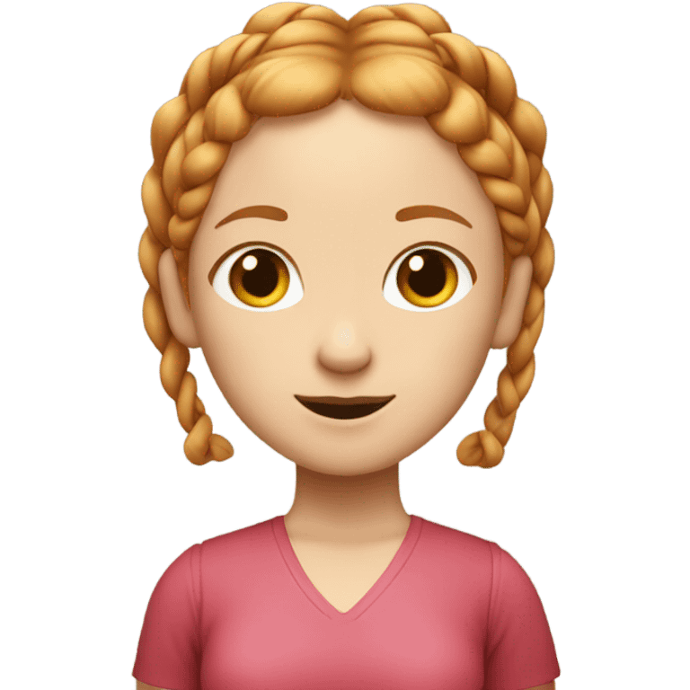 Strawberry blonde woman with two braids  emoji