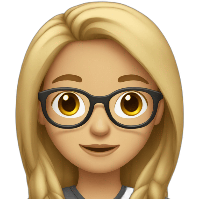 The girl with glasses and long hair is a programmer emoji