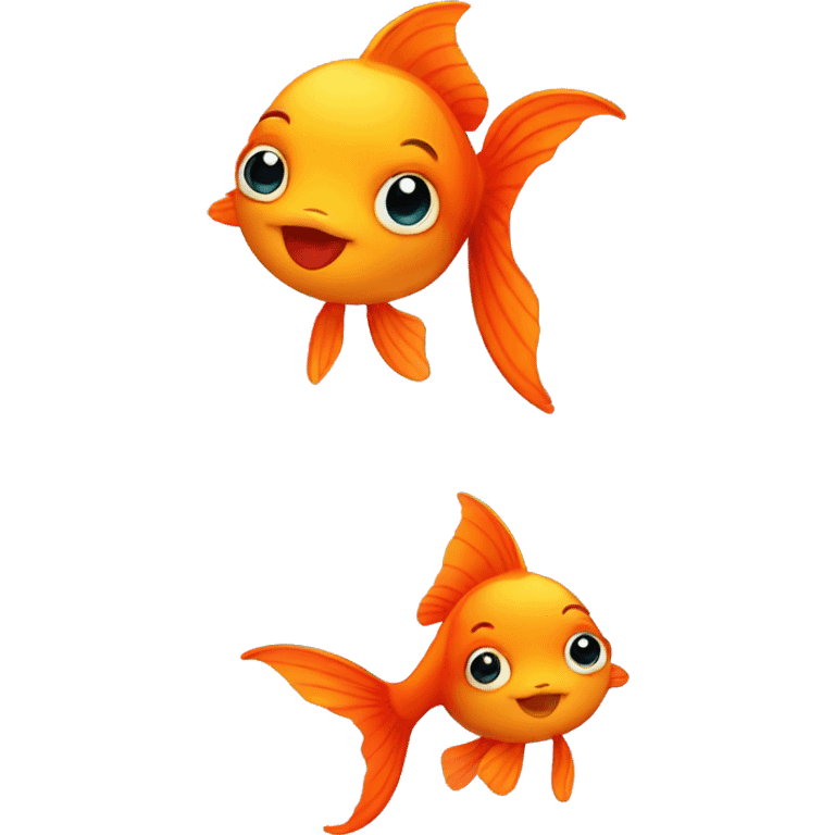 cute goldfish in love emoji