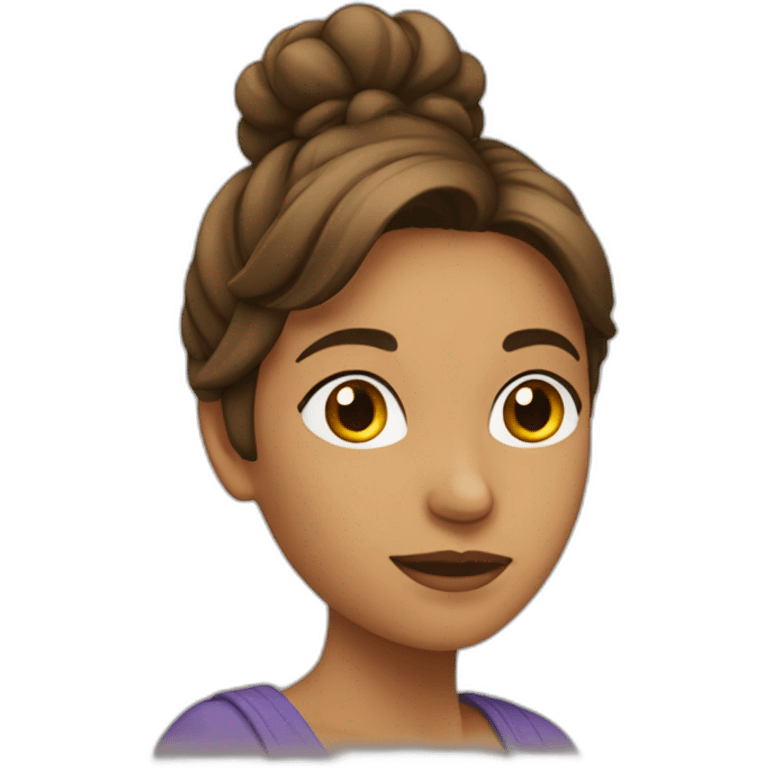 mujer con pelo castaño emoji