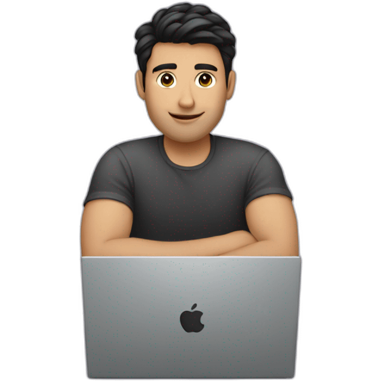 a dark haired guy behind a laptop emoji