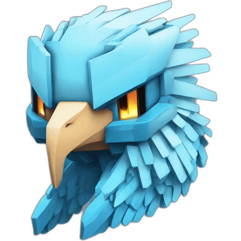 Minecraft Articuno Cyberpunk Head emoji