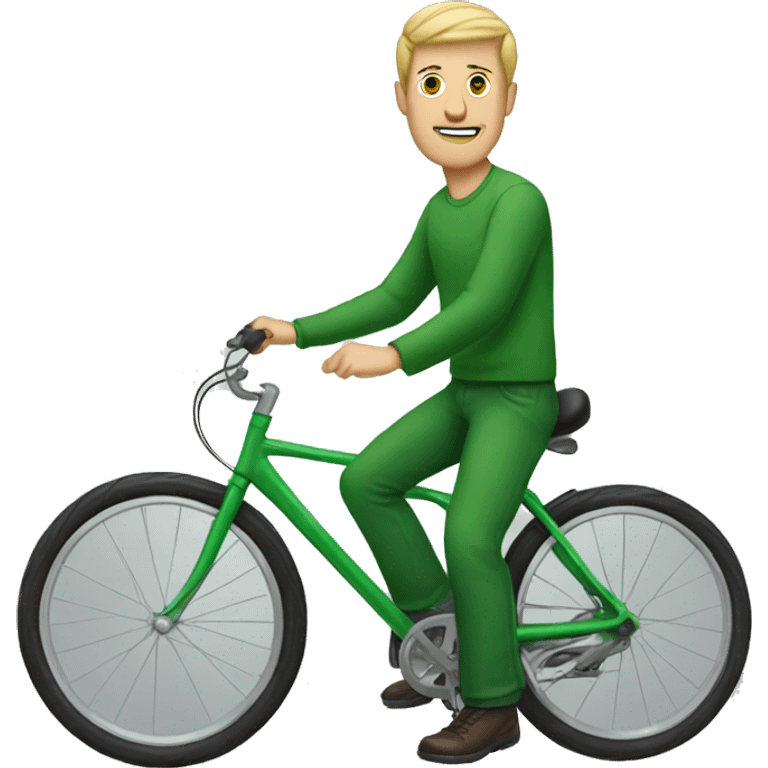 white man in green bike emoji