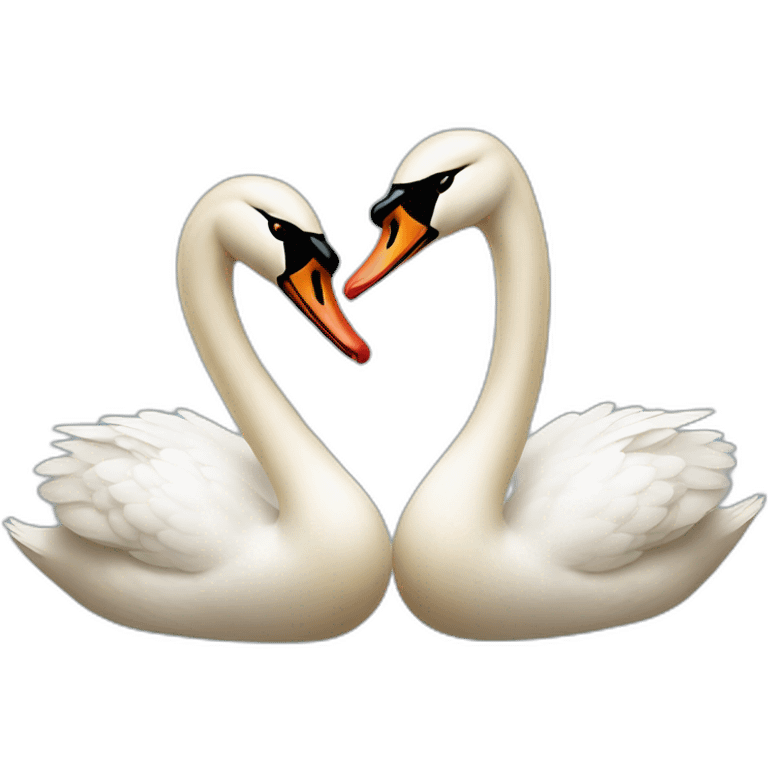 two swans kissing emoji