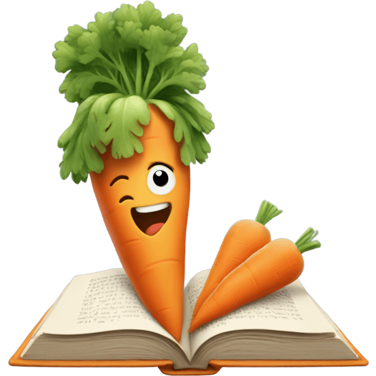 carrot reading book emoji