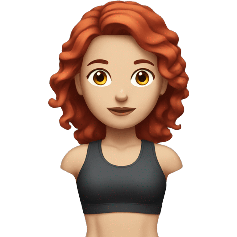 gym girl with dark redhair  emoji