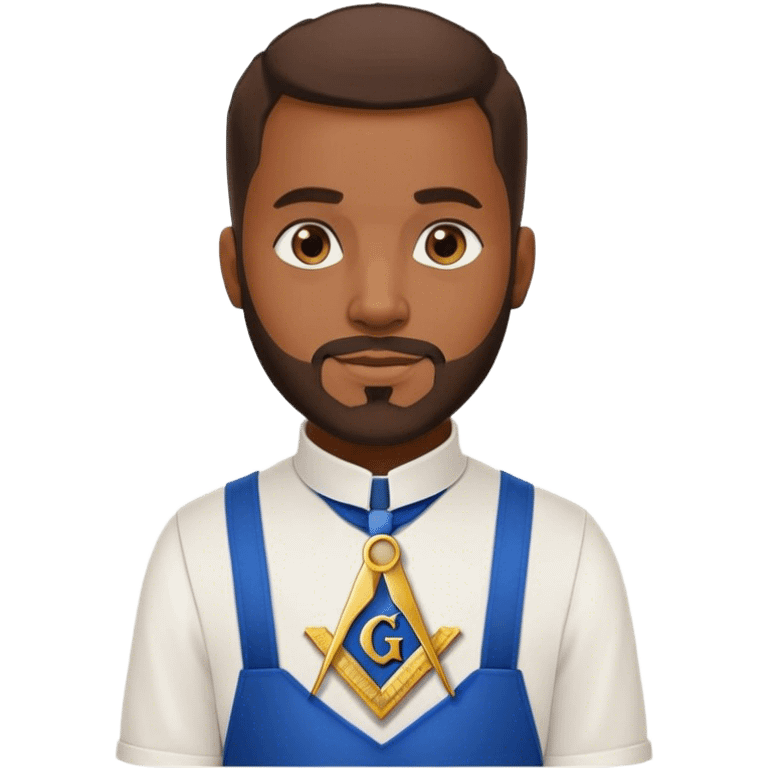 african american male with a beard wearing a masonic collar and apron emoji