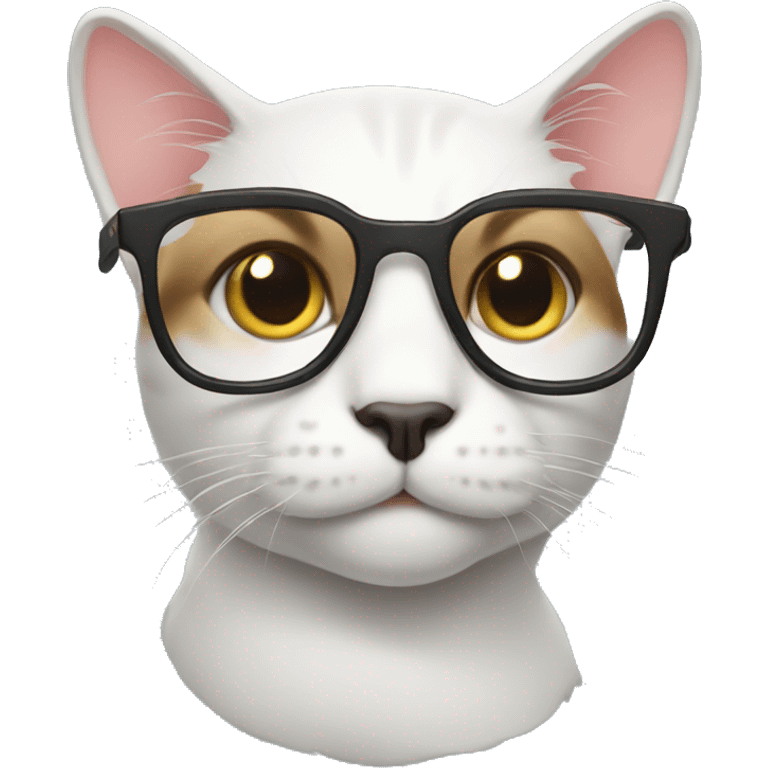 A cat wearing glasses emoji