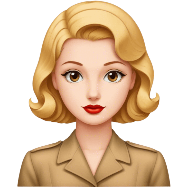 Beautiful woman in 1940’s woman fashion look emoji