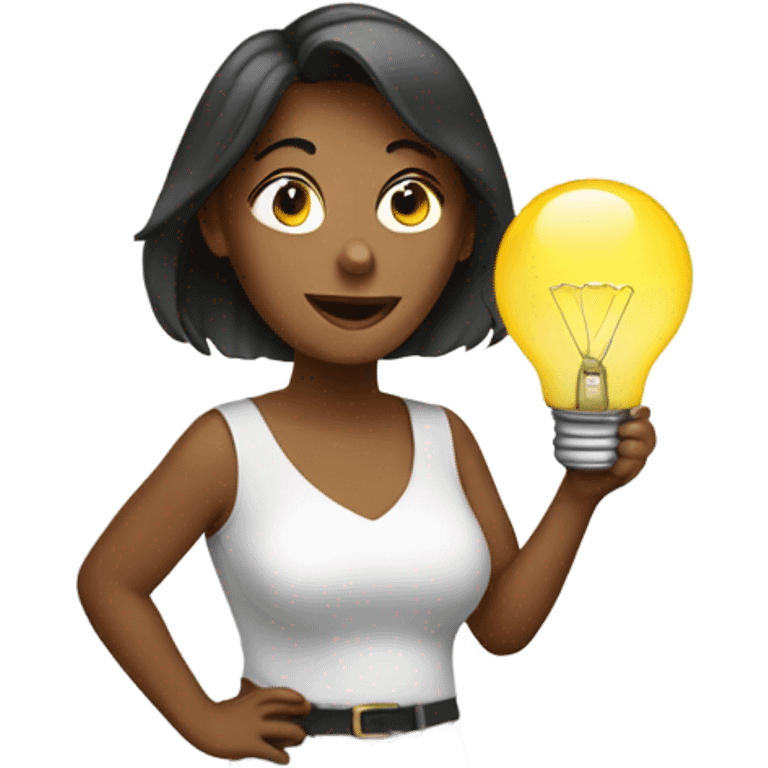 Woman with lightbulb emoji