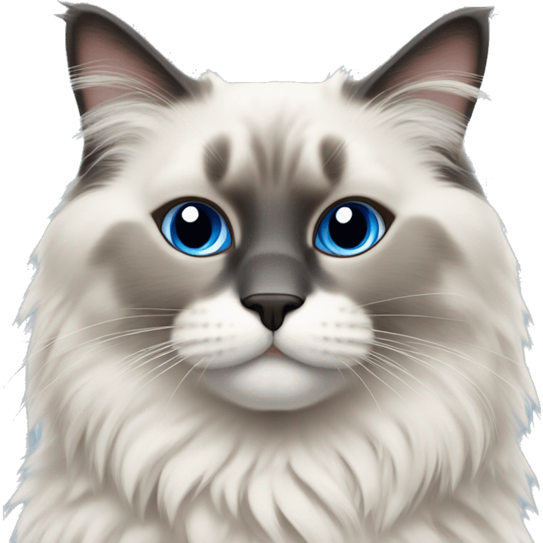 Fluffy bluepoint ragdoll cat emoji