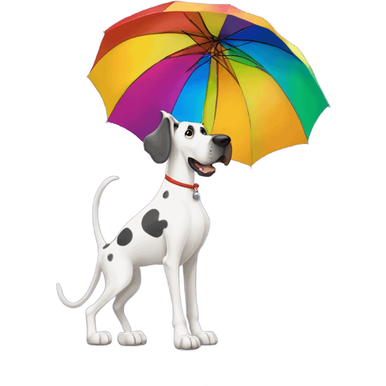 Great Dane holding an umbrella  emoji