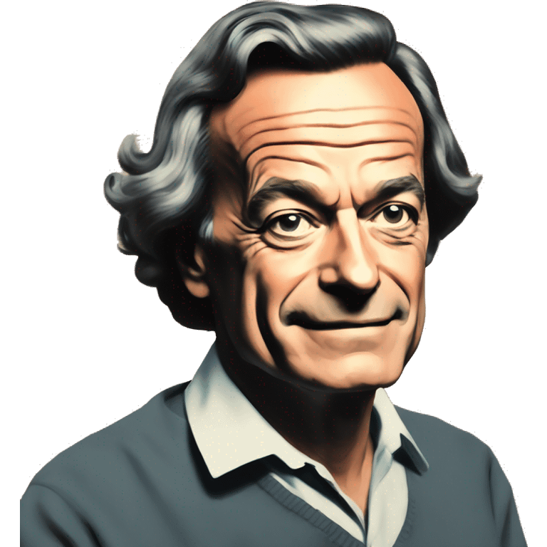 Richard Feynman's portrait in pop art style emoji