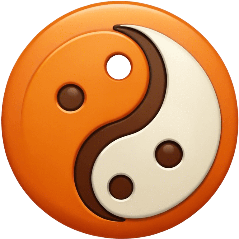 Orange and brown ying yang emoji