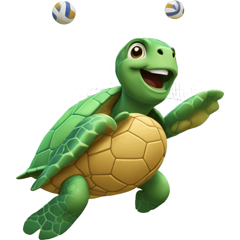 Sea turtle playing volleyball emoji