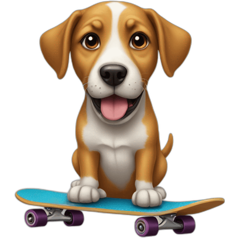 dog on a skate bord emoji