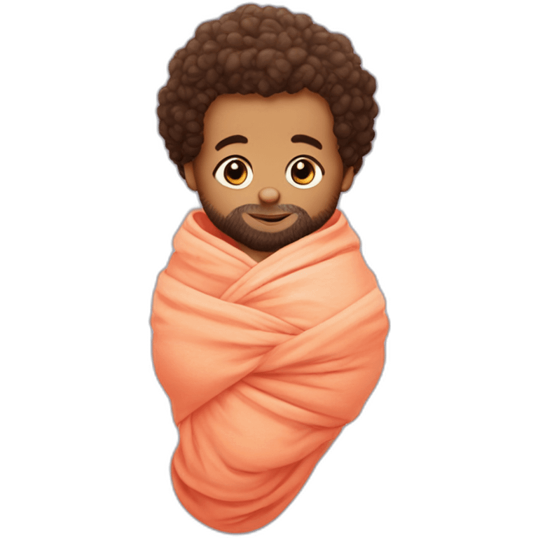 Mo Salah baby wrapped up in a swaddle with a pacifier emoji