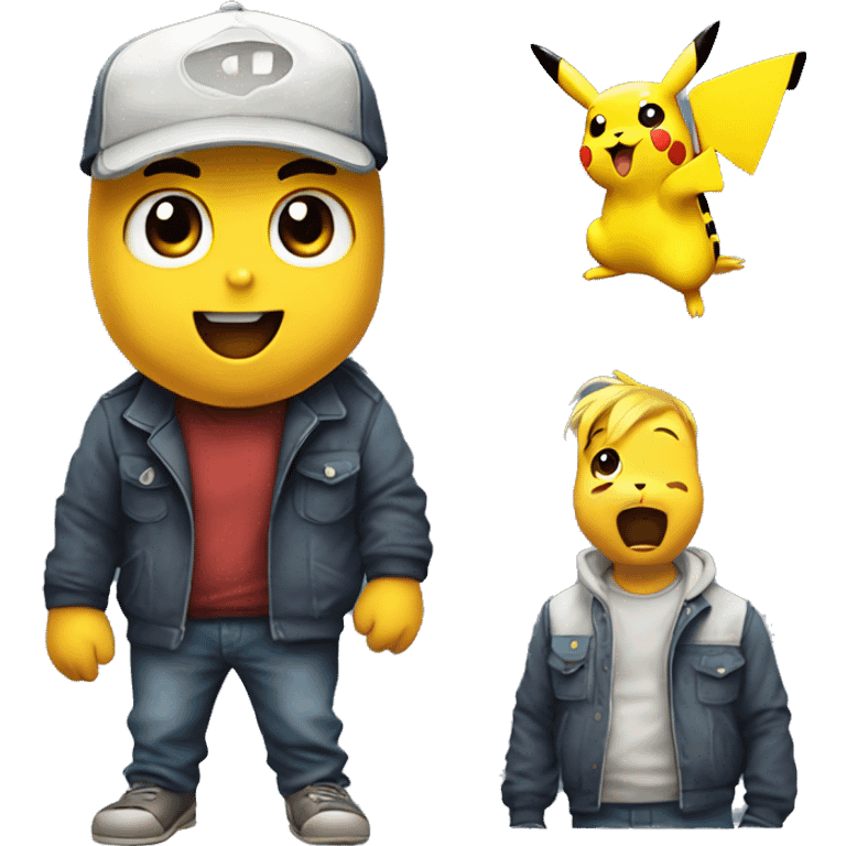 a singular surprised pikachu, in the style of a cartoon targeted towards grown men with careers and bills, realistic, melancholy emoji