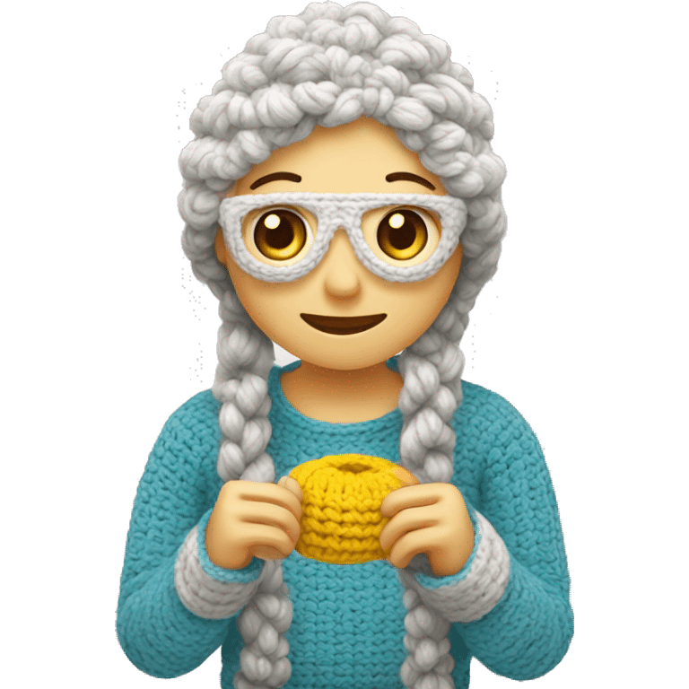 someone crocheting  emoji